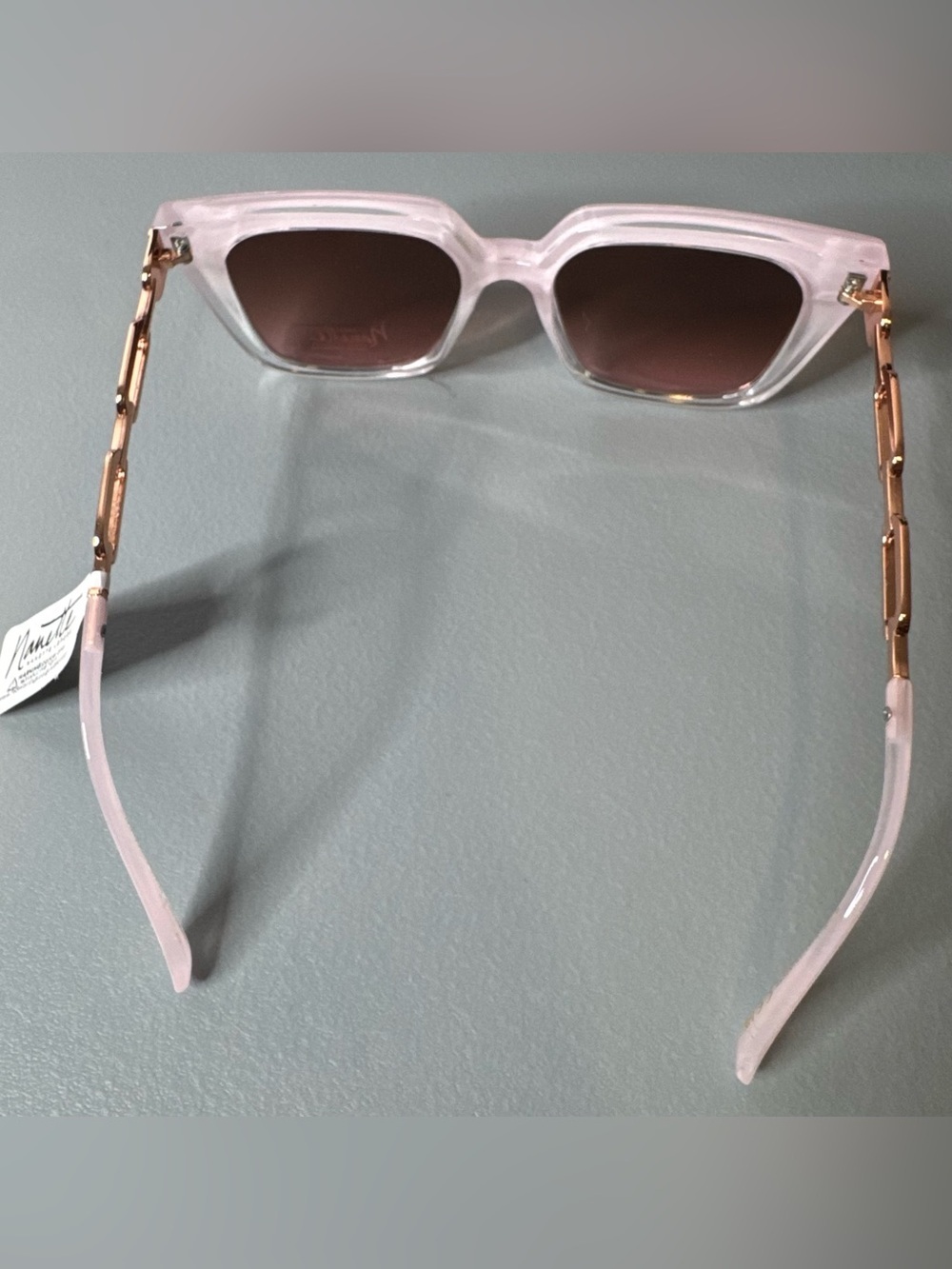 Nanette Lepore Translucent Ombre Light Pink Square oversized rose chain accent - Picture 6 of 6